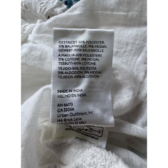 Free People Claire Tee Tunic Top Eyelet Embroidered Ruffle Tiered Boho Sz XS - Picture 9 of 10